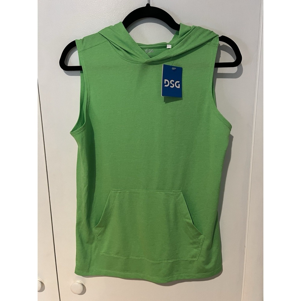 NWT DSG Boys Sleeveless Movement Hoodie Size XL Hyper Lime Lightweight
